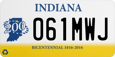 IN license plate 061MWJ