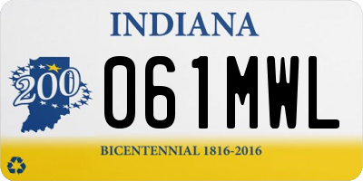 IN license plate 061MWL