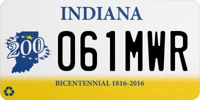 IN license plate 061MWR