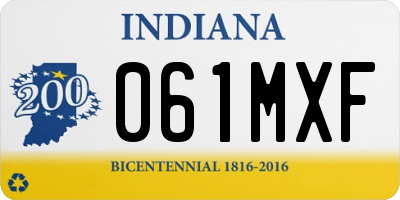 IN license plate 061MXF