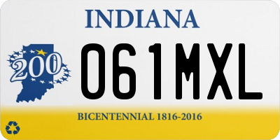 IN license plate 061MXL