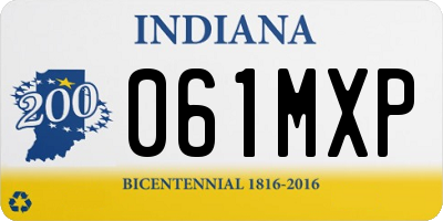 IN license plate 061MXP