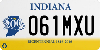 IN license plate 061MXU