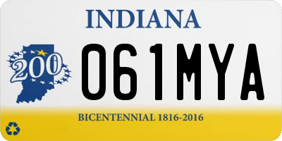 IN license plate 061MYA