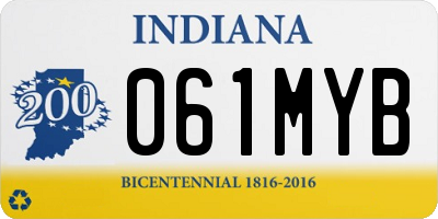 IN license plate 061MYB