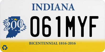 IN license plate 061MYF