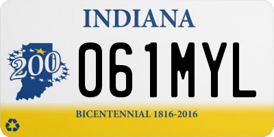 IN license plate 061MYL