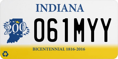 IN license plate 061MYY