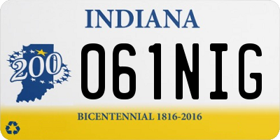 IN license plate 061NIG