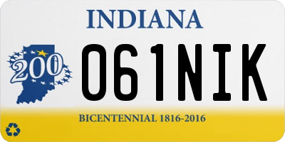 IN license plate 061NIK