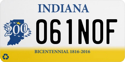 IN license plate 061NOF