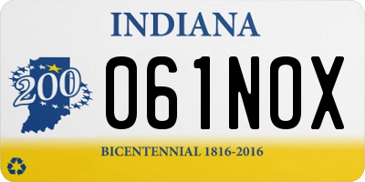 IN license plate 061NOX