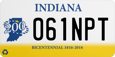 IN license plate 061NPT