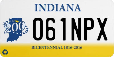 IN license plate 061NPX