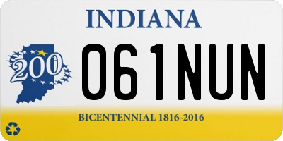 IN license plate 061NUN