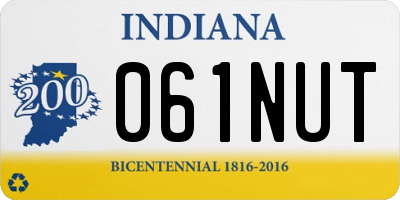 IN license plate 061NUT