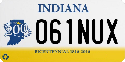IN license plate 061NUX