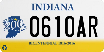 IN license plate 061OAR