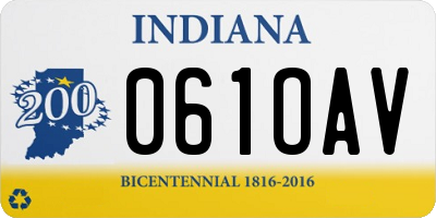 IN license plate 061OAV