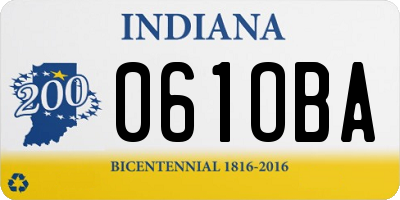IN license plate 061OBA
