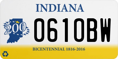 IN license plate 061OBW