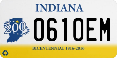IN license plate 061OEM