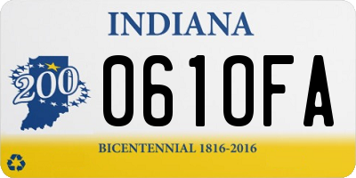 IN license plate 061OFA