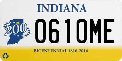 IN license plate 061OME