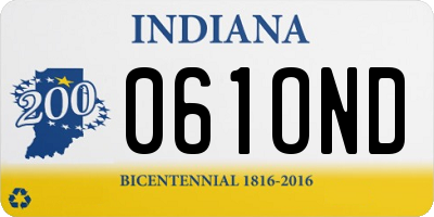 IN license plate 061OND