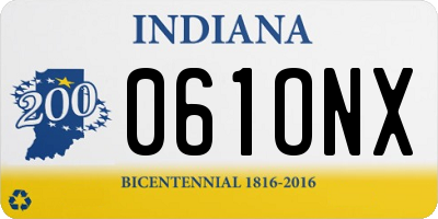 IN license plate 061ONX