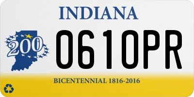 IN license plate 061OPR