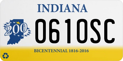 IN license plate 061OSC