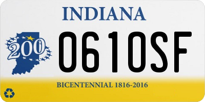 IN license plate 061OSF