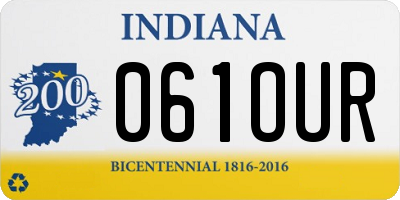 IN license plate 061OUR