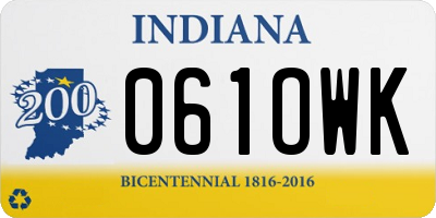 IN license plate 061OWK