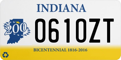 IN license plate 061OZT