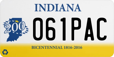 IN license plate 061PAC