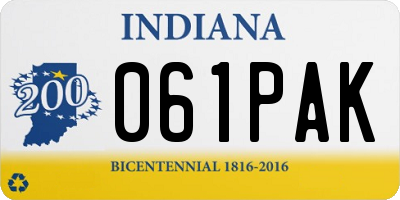 IN license plate 061PAK