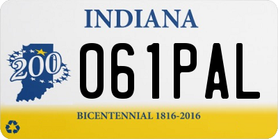 IN license plate 061PAL