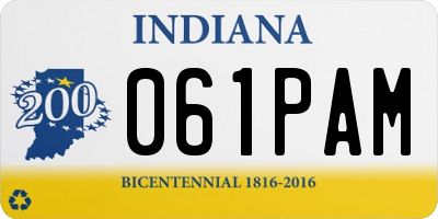 IN license plate 061PAM