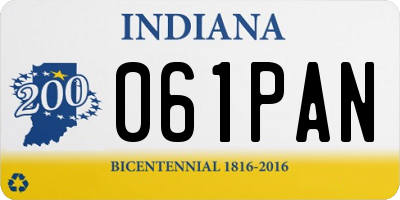 IN license plate 061PAN