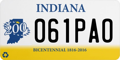 IN license plate 061PAO