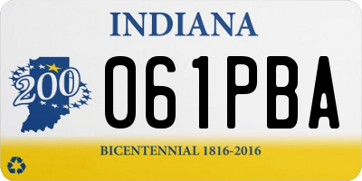 IN license plate 061PBA