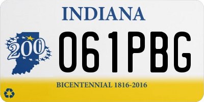 IN license plate 061PBG