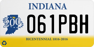 IN license plate 061PBH