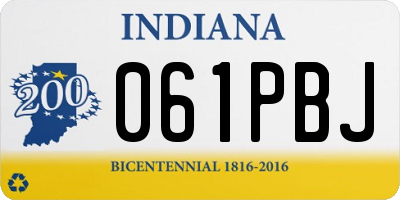IN license plate 061PBJ