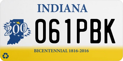IN license plate 061PBK