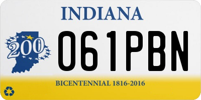IN license plate 061PBN