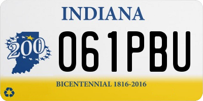 IN license plate 061PBU
