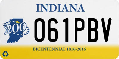 IN license plate 061PBV